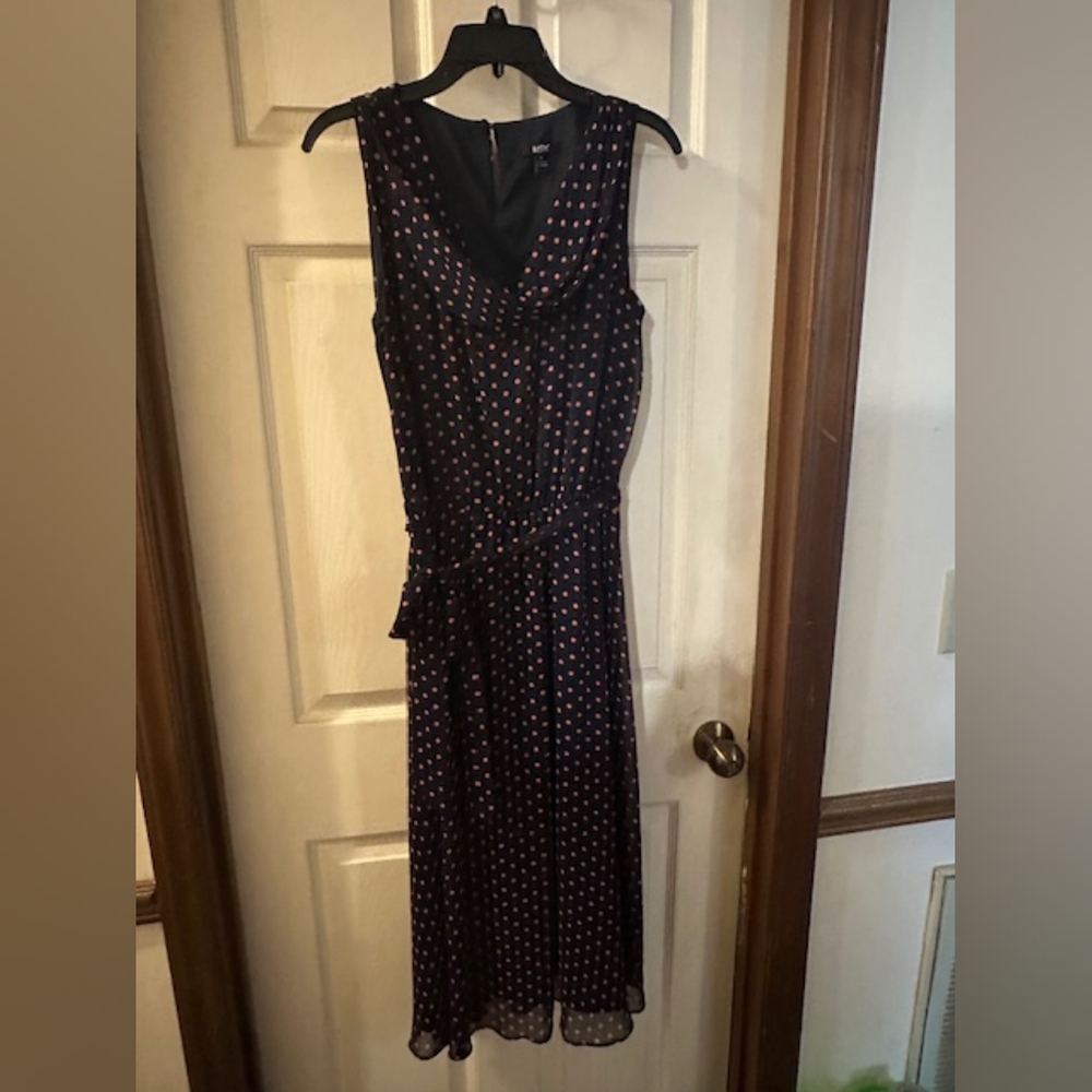 MSK Black Maxi Dress with Red Polka Dots